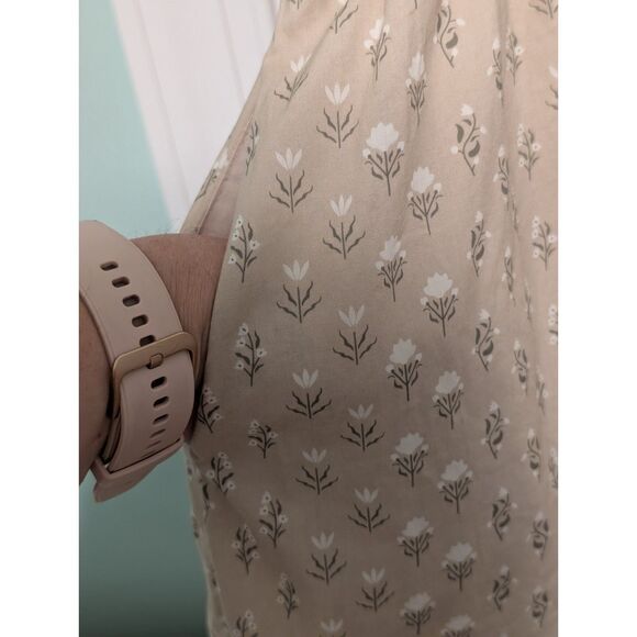 Neuflora Beige Floral Tiered Midi Dress - Size L - Cottagecore Dream! 🌸 - Picture 5 of 11